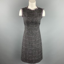 Philosophy Di ALBERTA FERRETTI Taille 6 Gris Perlé Laine Robe Droite