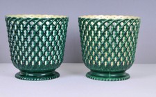 Ancien Cache pot ajouré SYLA  PLASTIQUE VERT Pour plante  France Vintage 70 - 80