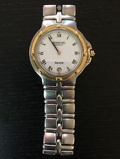 Raymond Weil White Dial18k Gold Bezel Stainless Steel Watch 9188 36mm