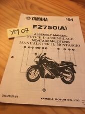 Yamaha FZ750 A 91 FZ 750 instruction preparation setup manuel montage set-up