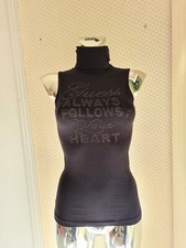 Guess noir avec strass Débardeur col roulé col cheminée taille XS