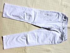 Superbe Pantacourt Jean Blanc Décoré Captain Tortue 14 ans Neuf