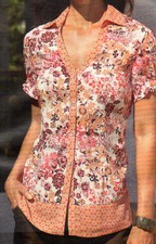 CHEMISIER COL CHEMISE SUR ENCOLURE V - JEU DEUX IMPRIMES