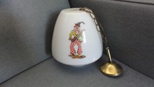 VINTAGE LUSTRE SUSPENSION LUMINAIRE GLOBE  60/70 OPALINE THEME DECOR CLOWNS