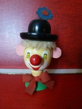 Tirelire bois clown du cirque vintage années 60 / 70