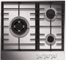 Airlux Table de cuisson gaz 60cm 3 feux inox