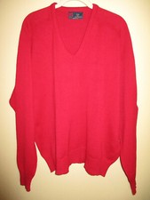Mens Isle of Cotton Size XL Red Knit Cotton Pullover Sweater Dolman Sleeves 