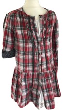 ZARA robe 140 Chemisiers Robe 9-10 ans à carreaux rouge gris tunique chemisier