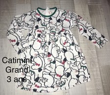 Catimini 3 ANS FILLE : ROBE Motif Chats Hiver TBE
