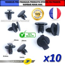 10x Clips Fixation Compatible PEUGEOT/CITROEN/RENAULT Agrafe Pare-Boue Pare-choc