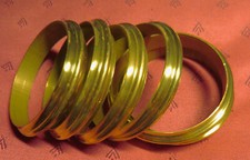 ANNEAUX NEUFS pour DOUBLE-RIDEAUX en LAITON doré - LOT de 6 -  Ø: 5,8 cm 