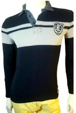 KAPORAL 5 Garçon 14 ans superbe polo manches longues gris bleu sweat shirt 