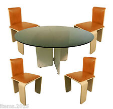 TABLE De Salle A Manger 1960/1970 En Bois Laque Et Metal Chrome" + 4 CHAISES