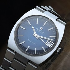 ANNÉES 70 JOLIE RUBAN BLEU CERTINA AUTOMATIQUE TOUT SIGNÉ 25-651 28 BIJOUX...