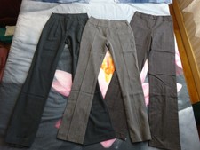 Lot 3 pantalons gris clair et foncé style tailleur LA CITY taille 34 TBE