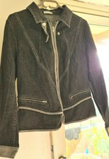 SUPERBE VESTE EN JEANS FEMMES MARQUE JULIE GUERLANDE TAILLE 46 NOIR NEUF