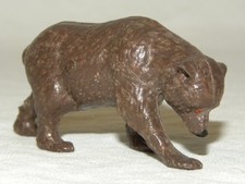 ANCIENNE FIGURINE JOUET PLASTIQUE STARLUX ANIMAUX SAUVAGES ZOO L'OURS BRUN 1960