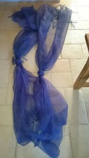 Rideaux voilage organza bleu