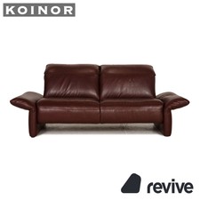 Koinor Elena Cuir Canapé Rouge Bordeaux Deux Places Canapé Fonction