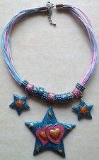 Collier Filaire Fantaisie Femme Médaillon 'Grosse Etoile Pailletée' (120)