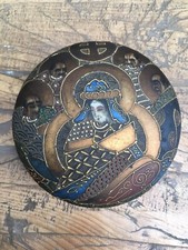 Belle Bonbonnière boite porcelaine asiatique Satsuma décor Guerrier Japon Signé