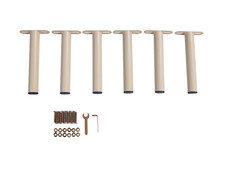 Lot de 6 pieds cylindriques pour cadres à lattes - beige