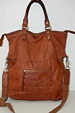 SHINE BLOSSOM Sac Besace  Bandoulière Cuir Marron Anses TBE