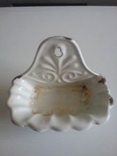 Ancien Porte Savon Tôle Émaillée Vintage Blanc cuisine ou salle de bains 