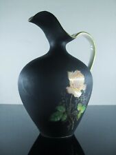 ANCIENNE BROC CRUCHE EN PORCELAINE NOIR ET BLANC DECOR ROSE K.M ROYAL BAVARIA