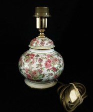 SUPERBE LAMPE DÉCOR DE ROSES PEINT MAIN MANUFATTURA  ARTISTICA LE PORCELANNE