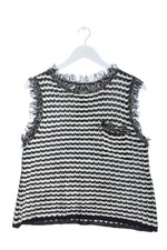 ZARA Gilet tricoté Dames T 40 noir-blanc style décontracté