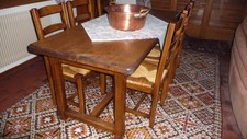 Table de ferme en chêne massif 190/85 hauteur 77, épaisseur plateau 5 cm.