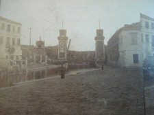 PHOTO  STEREO ITALIE VENISE VUE GENERALE DE L 'ARSENAL 1880 ALBUMEN STEREOVIEW 
