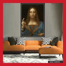 REPRO LÉONARD DE VINCI SALVATOR MUNDI JESUS CHRIST TOILE PEINTURE TABLEAU POSTER