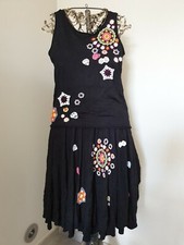 MAGNIFIQUE ET RARE ENSEMBLE KENZO JUPE ET DEBARDEUR AVEC MAILLE CROCHET 