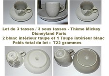 14-LOT 3 TASSES+SS TASSES MICKEY-DISNEY PARIS-remise main propre possible-PAYPAL