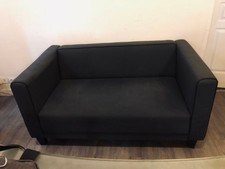 Canapé fixe 2 places tissus anthracite bon état
