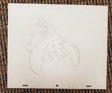 Cute Disney Dumbo Flying Baby Mickey Mouse Original Production Drawing OPD 11