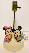 Vintage 1984 Mickey and Minnie Mouse Nursery Portable Lamp Night Lite