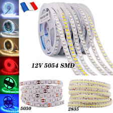 Ruban LED Strip 5M 12V RGB 5050 5054 2835 Flexible Étanche Bande Lumineuse Blanc