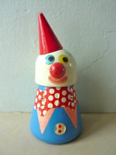 ancienne tirelire en bois, FMF France, clown, vintage des années 60