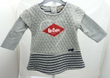 Lee Cooper robe grise floquée coeur avec logo noeud bébé 3 mois