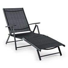 Chaise Longue Transat Jardin Détente Relax Pliable Toile Dossier Réglable Acier