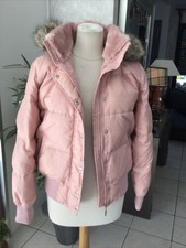 Doudoune blouson ESPRIT taille 40 rose fourrure tres bon état 