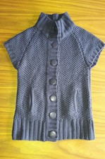 Okaidi Très joli gilet à manches courtes et col montant violet - Très bon état