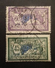 FRANCE-1907-Merson N°143 et 144 oblitérés