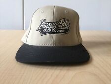 New POPPY HILLS PEBBLE BEACH CA CAP Adjustable Hat Khaki Tan w/Black