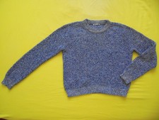 Joli pull coton acrylique bleu blanc chiné H&M taille M ou 40/42 TBE