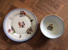 ANCIENNES ASSIETTE ET BOL THEME ENFANTS BF FRANCE TB ETAT