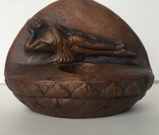 BOUGEOIR BRULE PARFUM ENCENS EN CERAMIQUE BOUDDHA COUCHE 